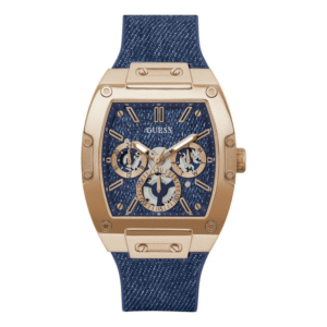 Reloj Phoenix Guess Caballero Azul Correa Azul Marino Bisel Azul Marino Fondo Oro Rosa